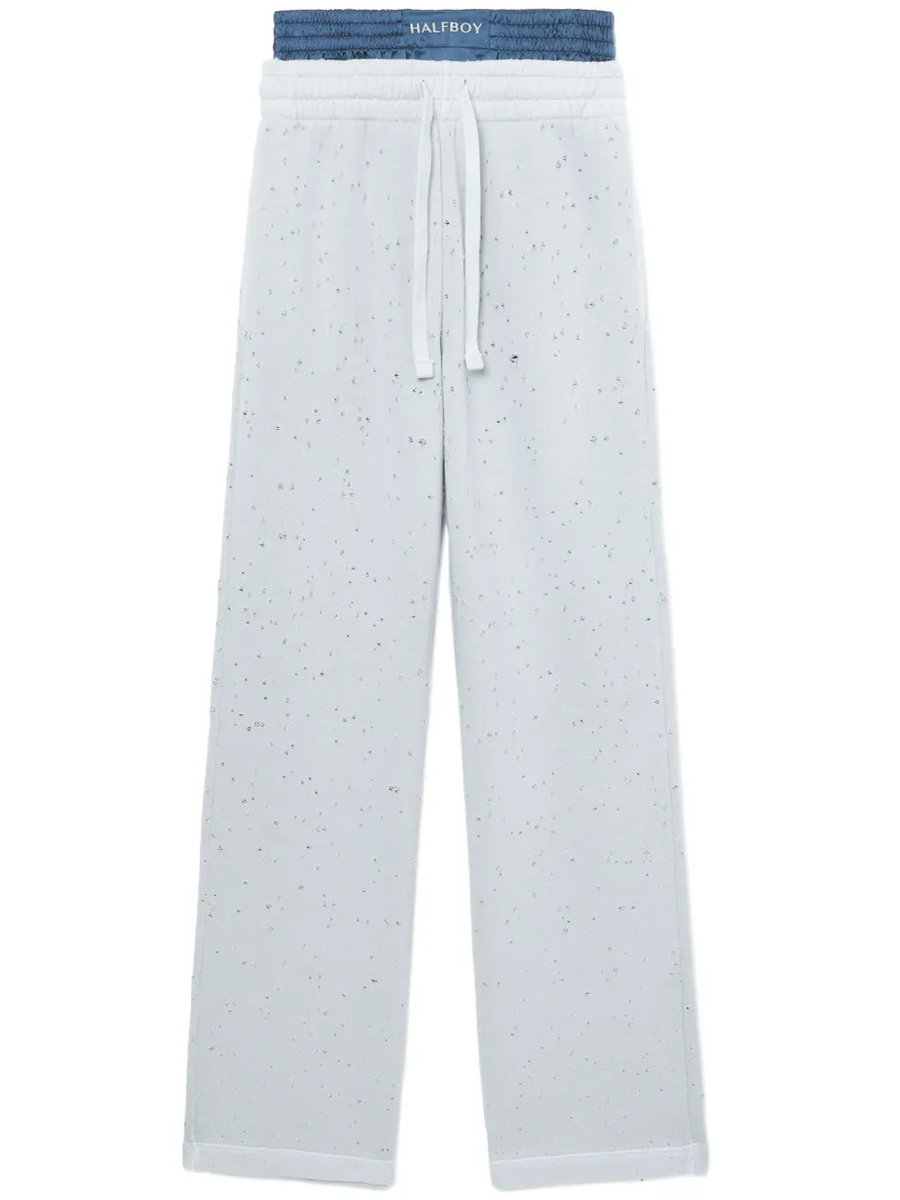Layered Wide-Leg Track Pants
