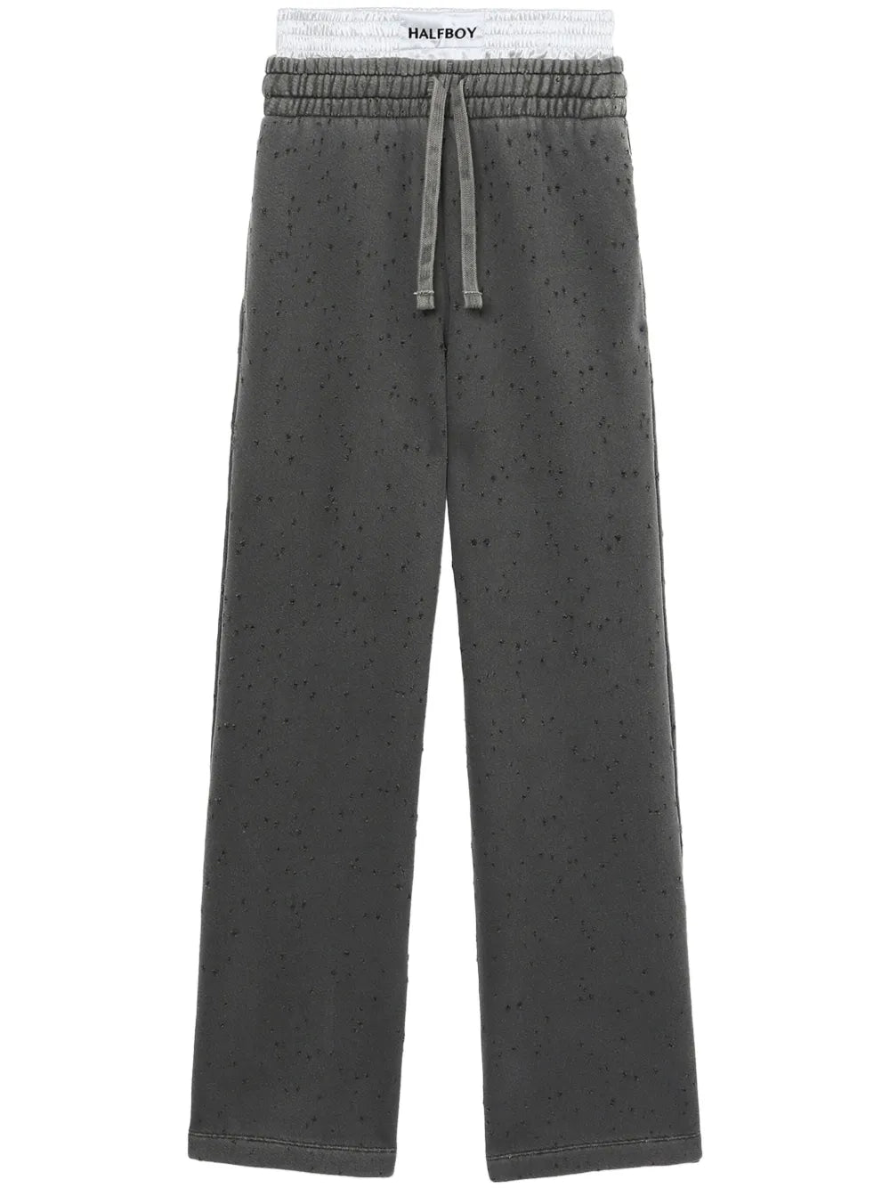 Layered Wide-Leg Track Pants