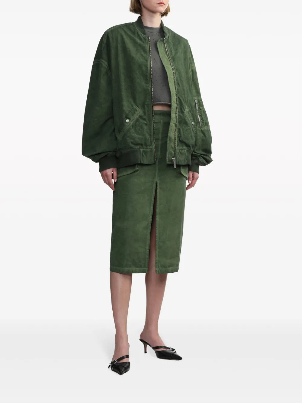 Cargo-Pocket Midi Skirt