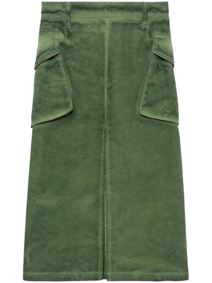 Cargo-Pocket Midi Skirt