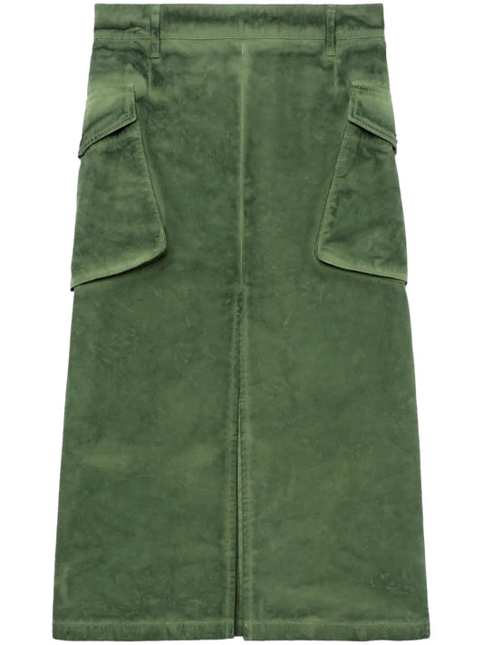 Cargo-Pocket Midi Skirt