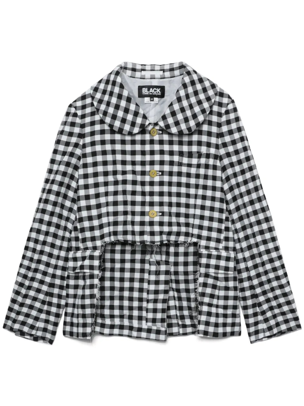 Cut-Out Gingham Check Jacket