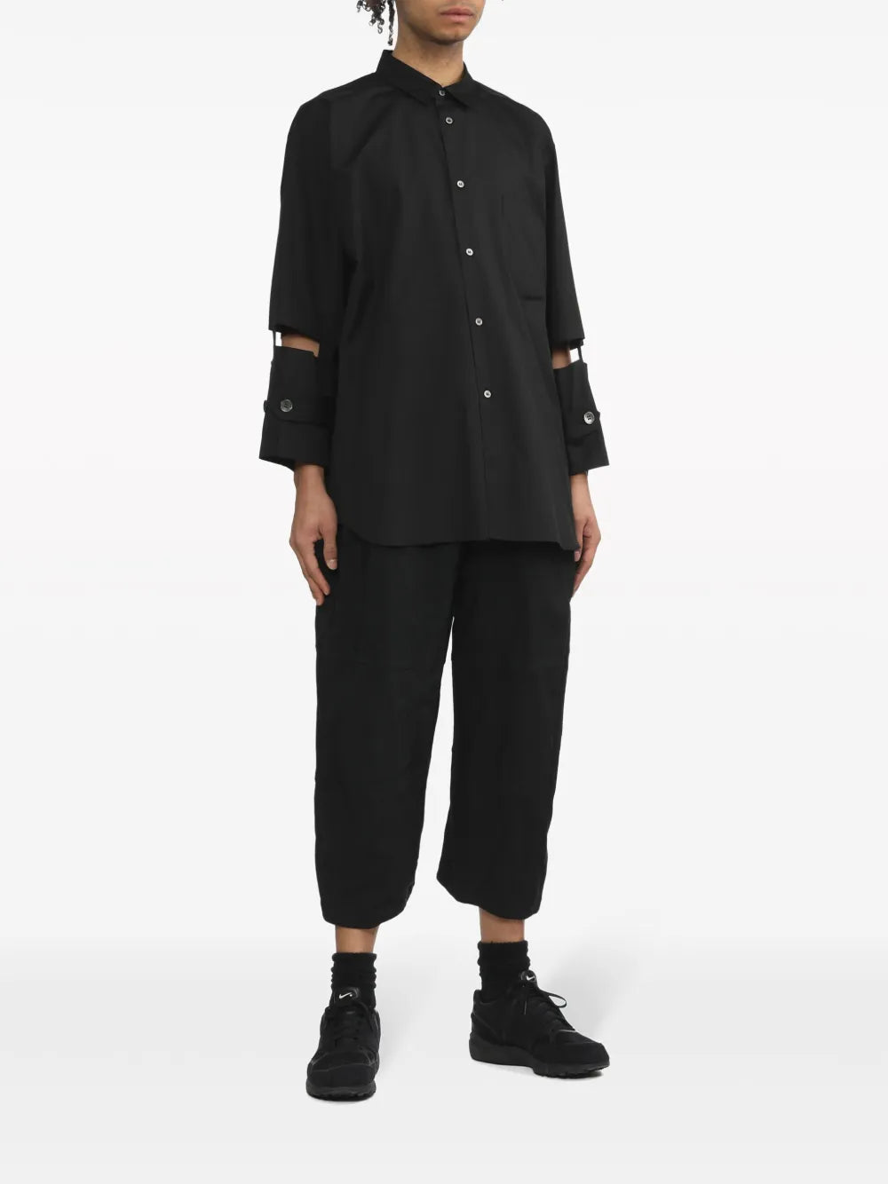 Cut-Out Cotton-Poplin Shirt