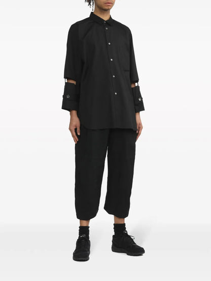 Cut-Out Cotton-Poplin Shirt