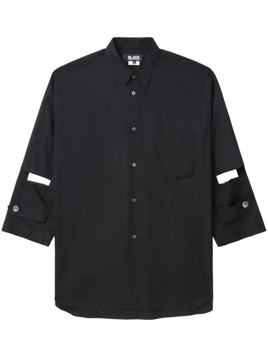 Cut-Out Cotton-Poplin Shirt