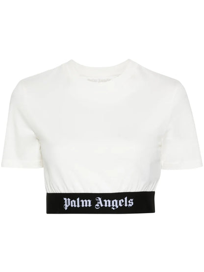 Logo-Jacquard Cropped T-Shirt