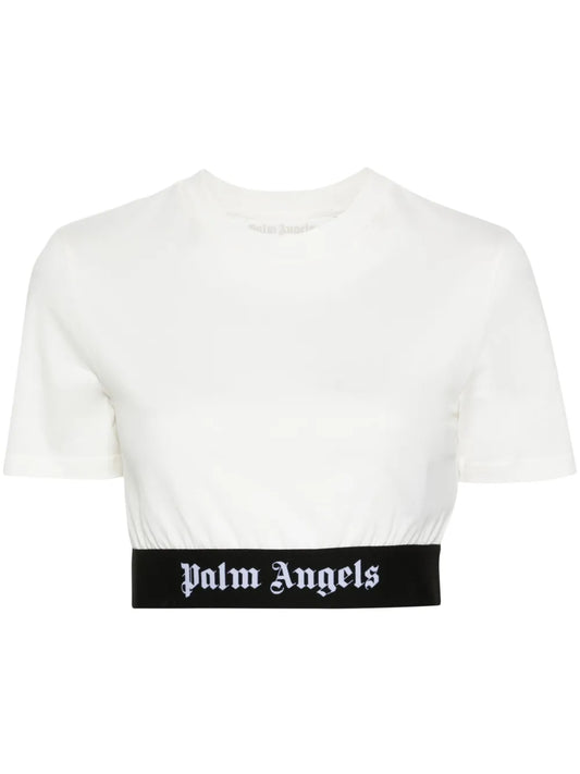 Logo-Jacquard Cropped T-Shirt