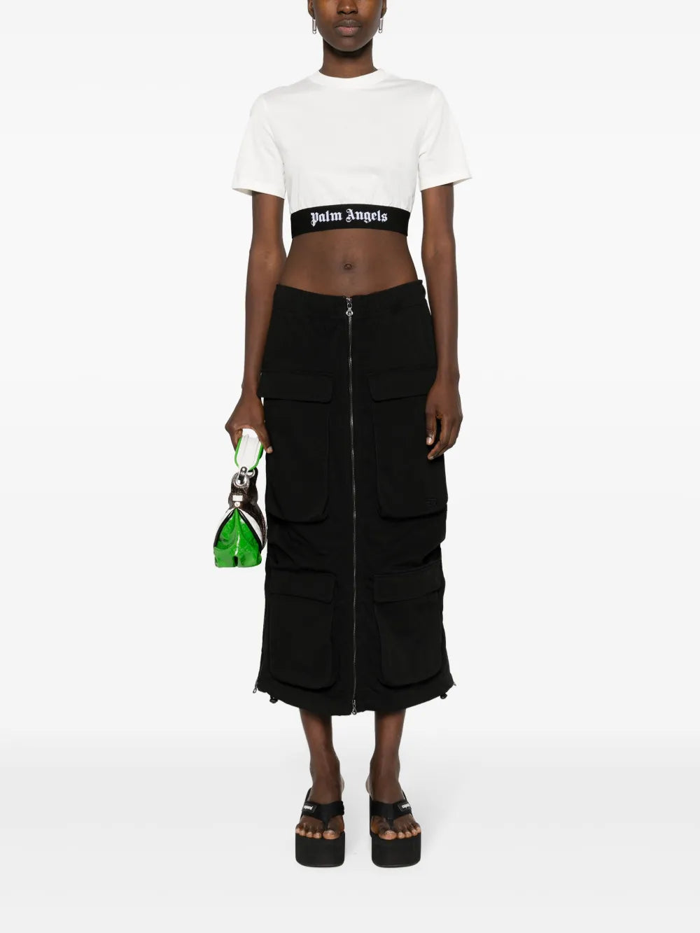 Logo-Jacquard Cropped T-Shirt