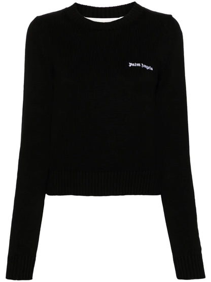 Logo-Embroidered Cropped Jumper