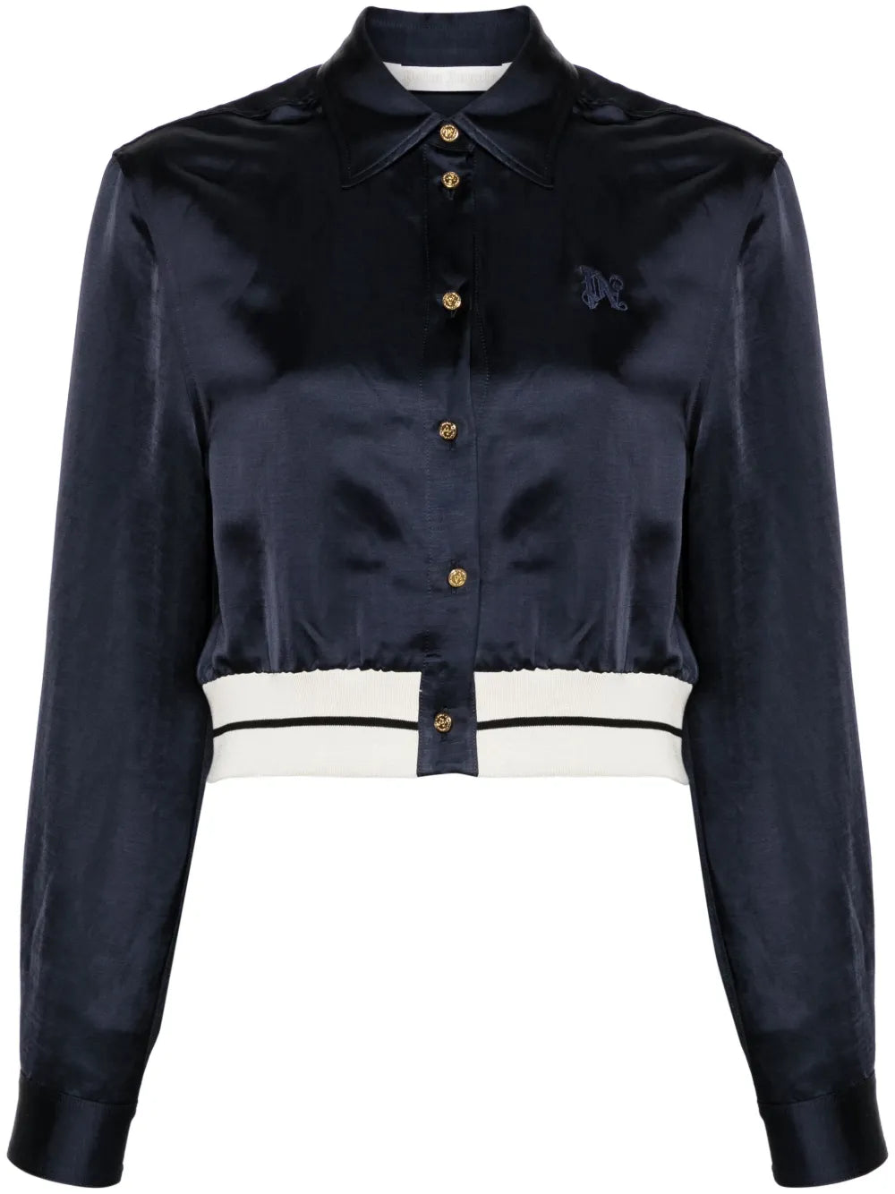 Button-Up Satin Shirt