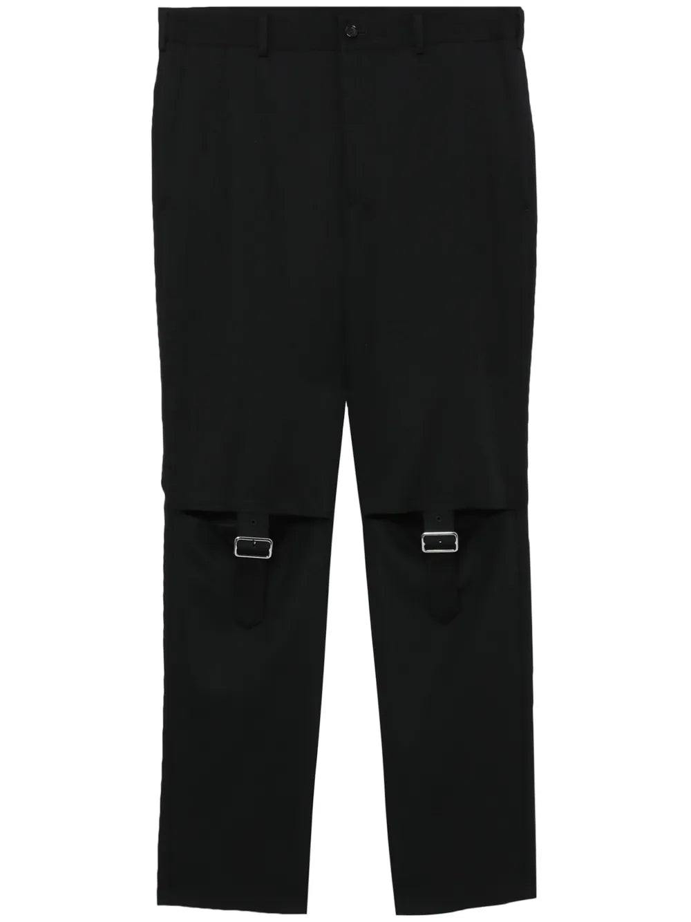 Strap-Detail Straight-Leg Trousers
