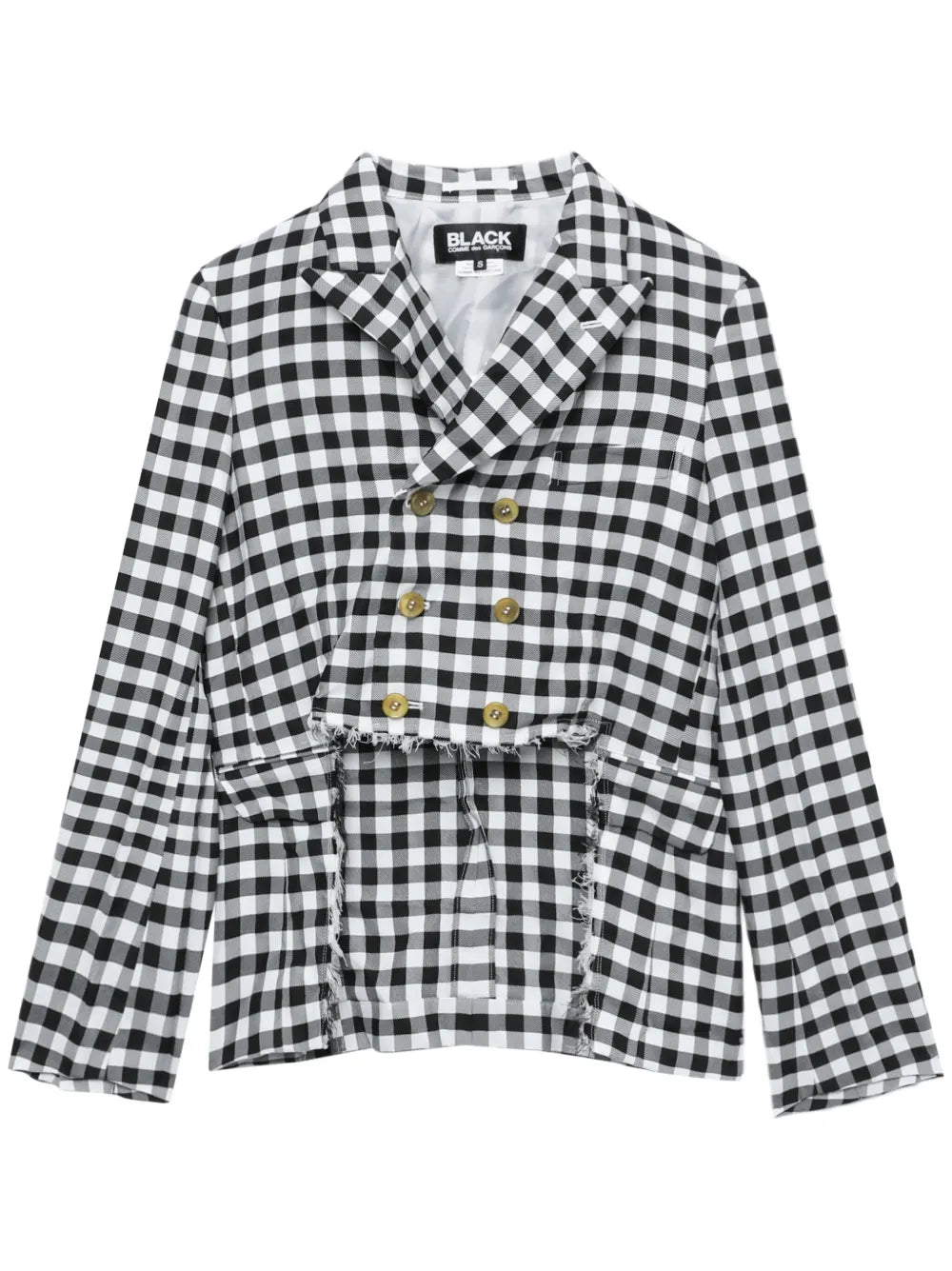 Cut-Away Gingham Check Jacket