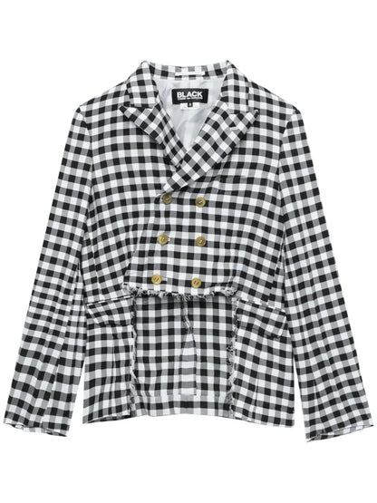 Cut-Away Gingham Check Jacket
