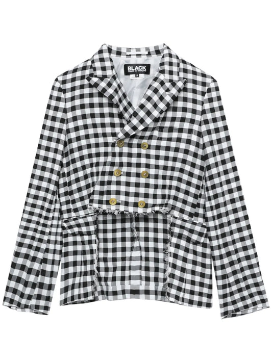 Cut-Away Gingham Check Jacket