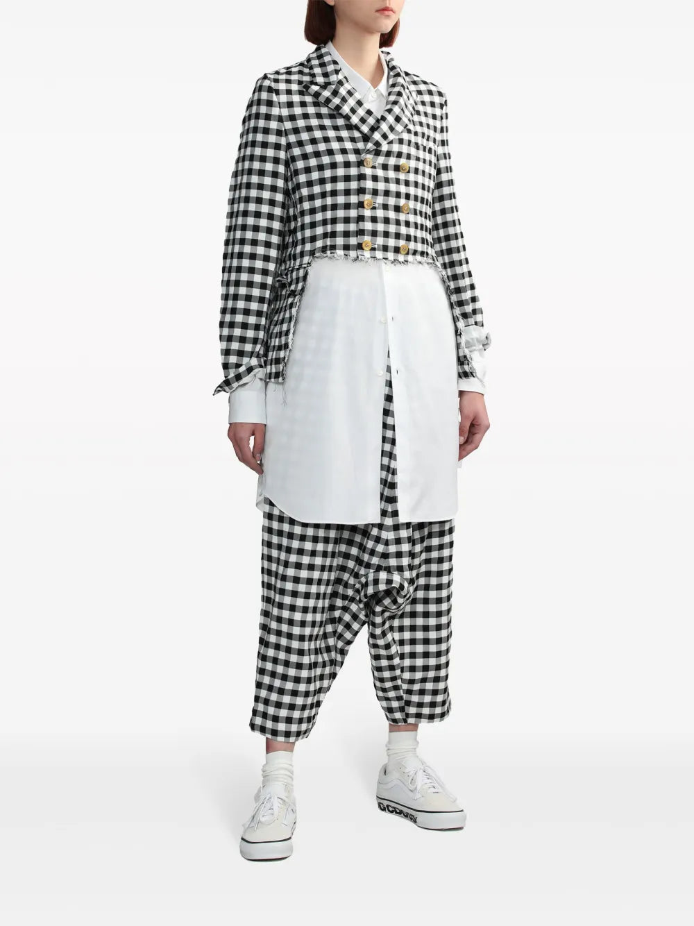 Cut-Away Gingham Check Jacket
