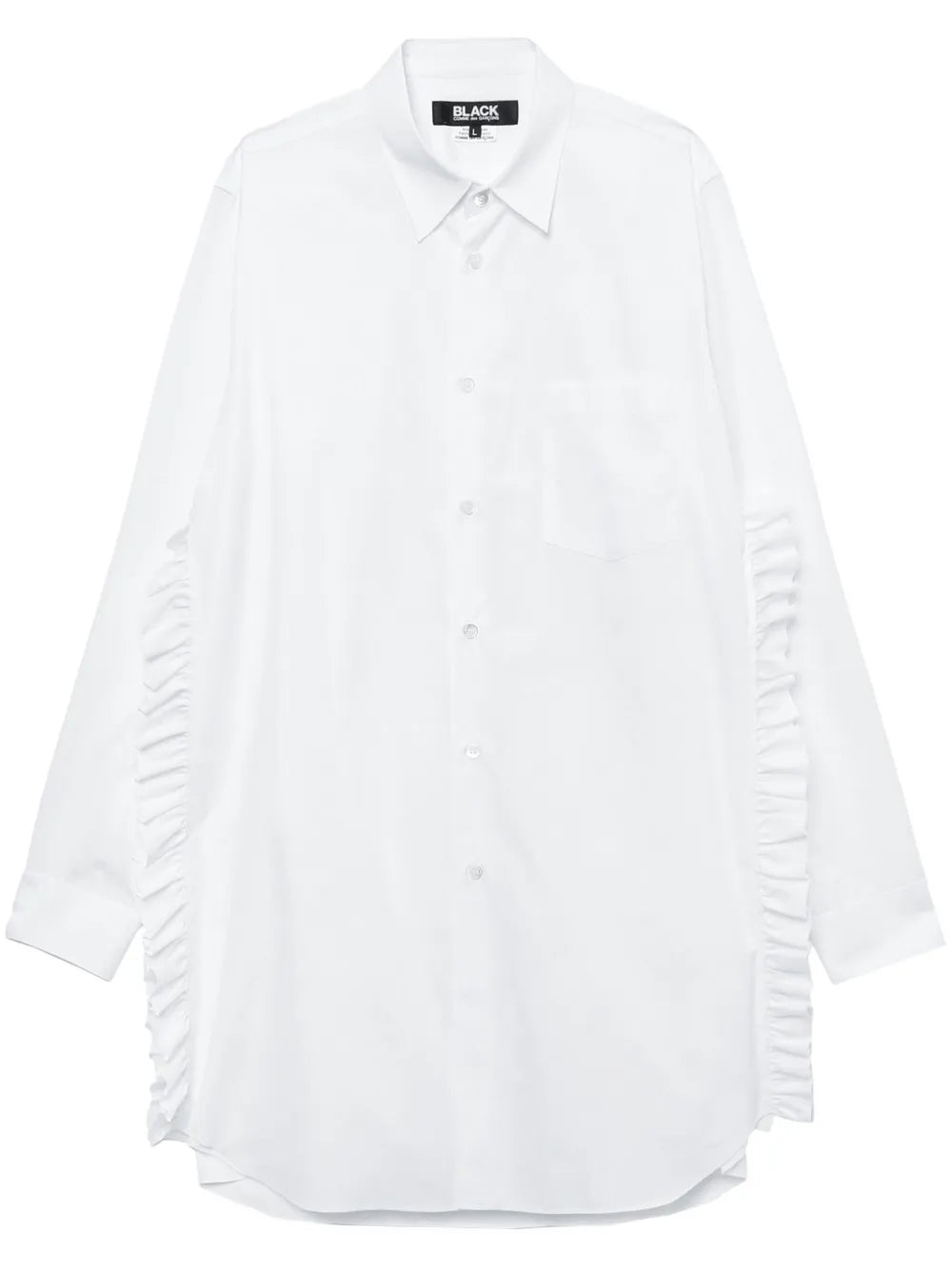 Ruffle-Trim Oversized Shirt
