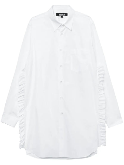 Ruffle-Trim Oversized Shirt