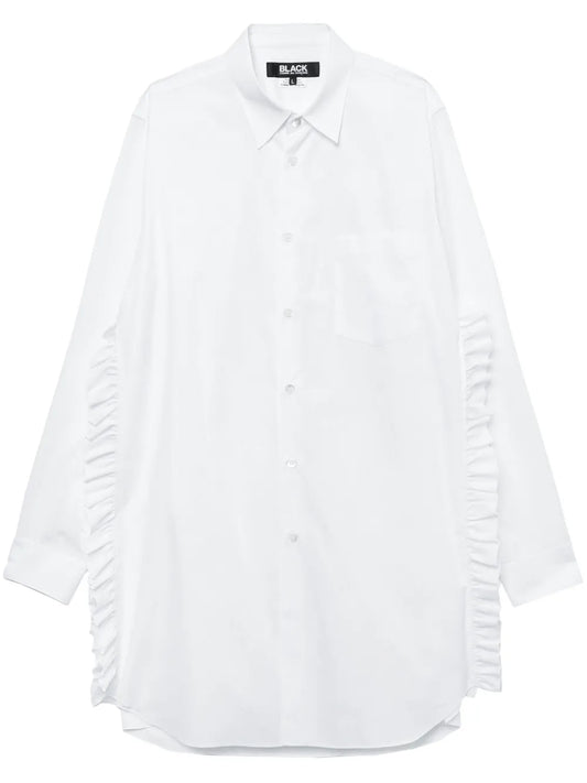 Ruffle-Trim Oversized Shirt