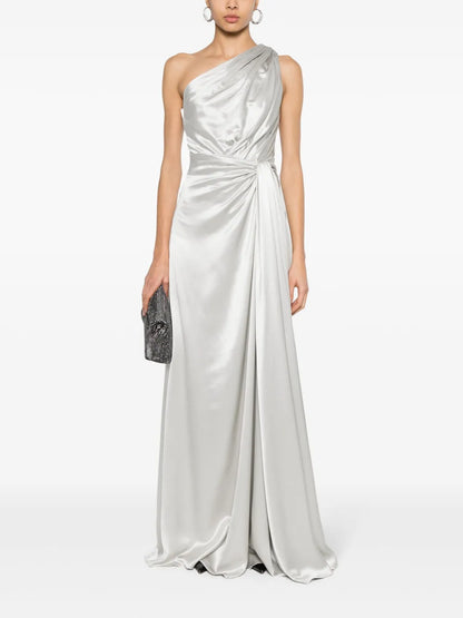 Off-Shoulder Silk Gown