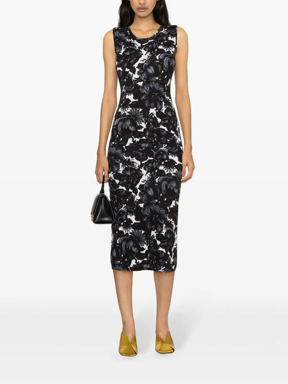 Floral-Intarsia Cotton Maxi Dress