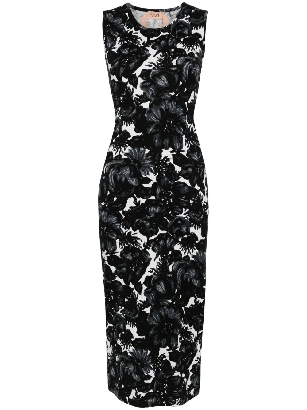 Floral-Intarsia Cotton Maxi Dress
