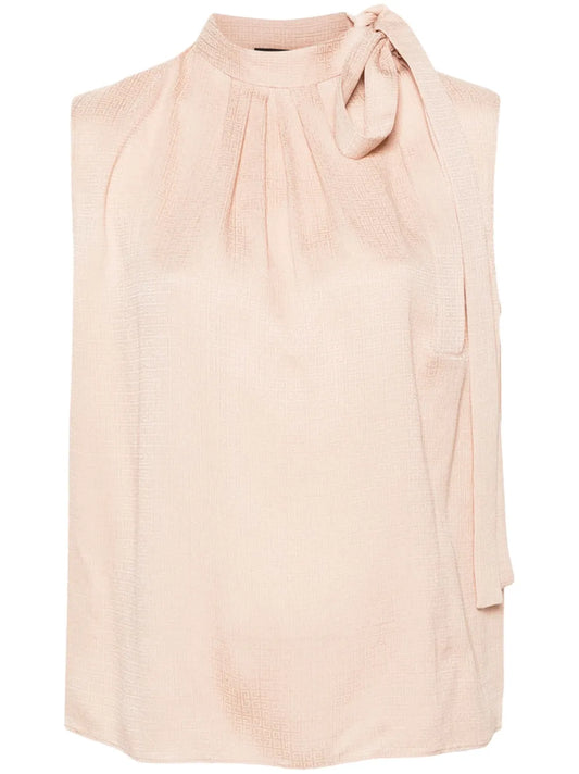 Mock-Neck Silk Blouse