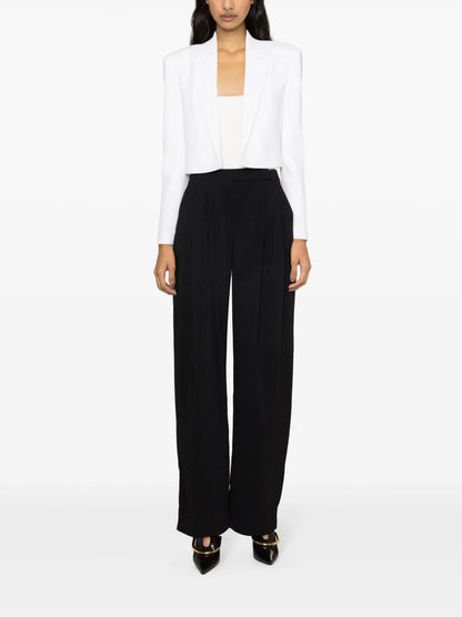 High-Waisted Crepe Trousers