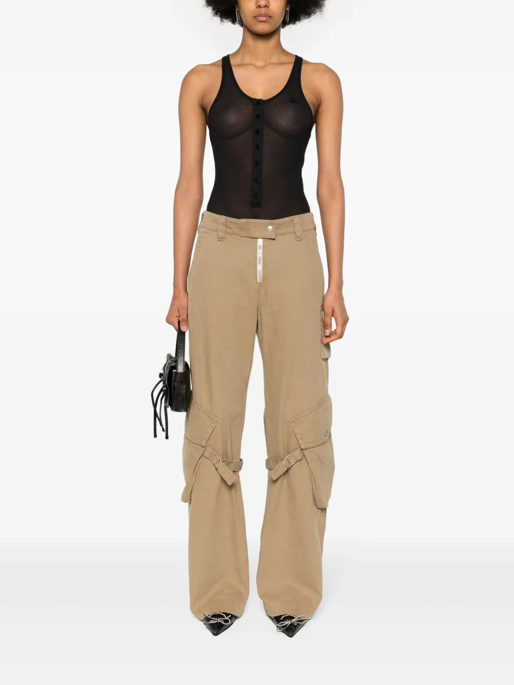 Fine-Ribbed Open-Back Bodysuit