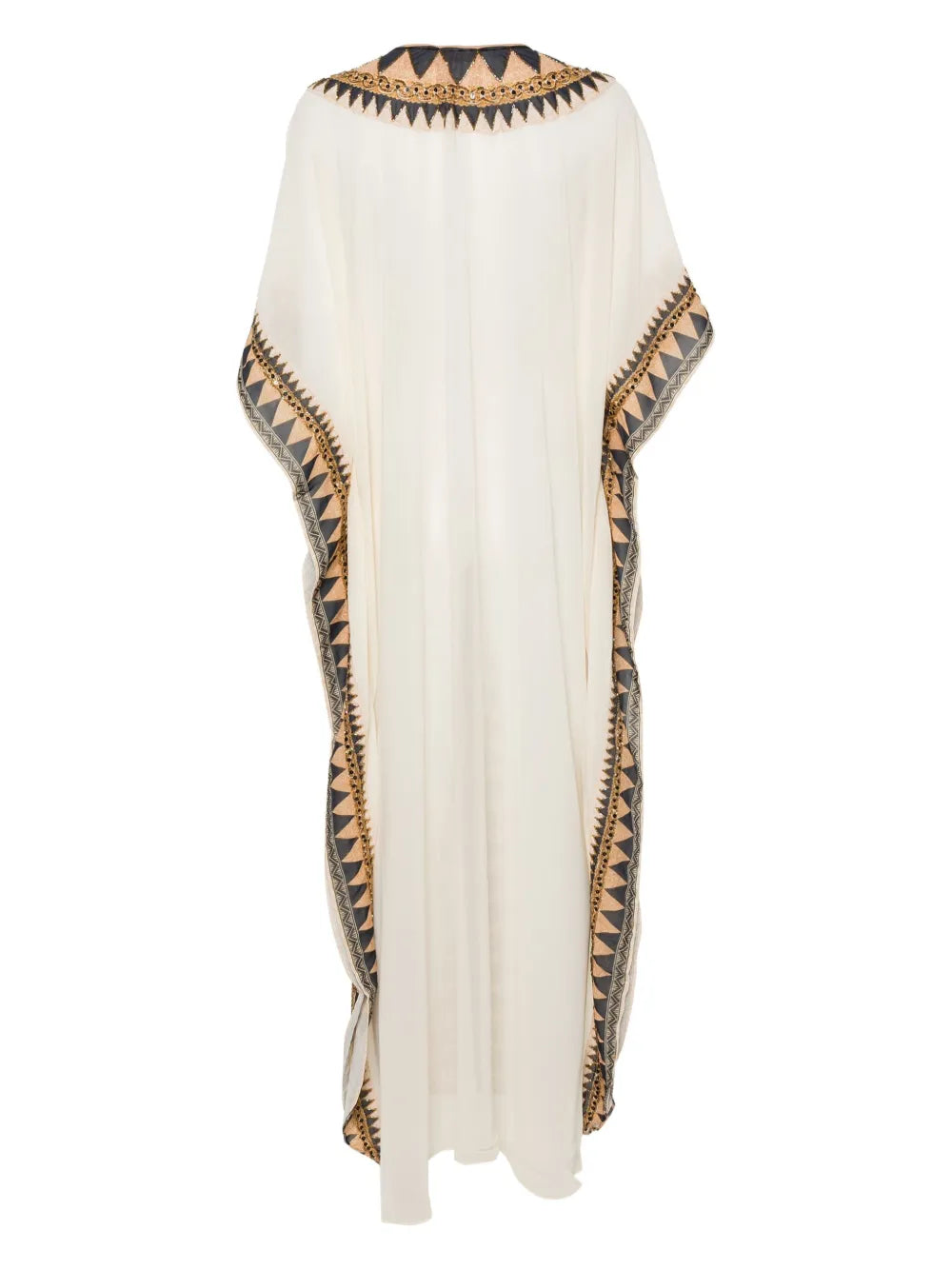 Abstract-Print Beaded Kaftan