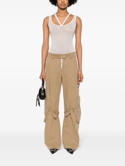 Fine-Ribbed Cut-Out Tank Top