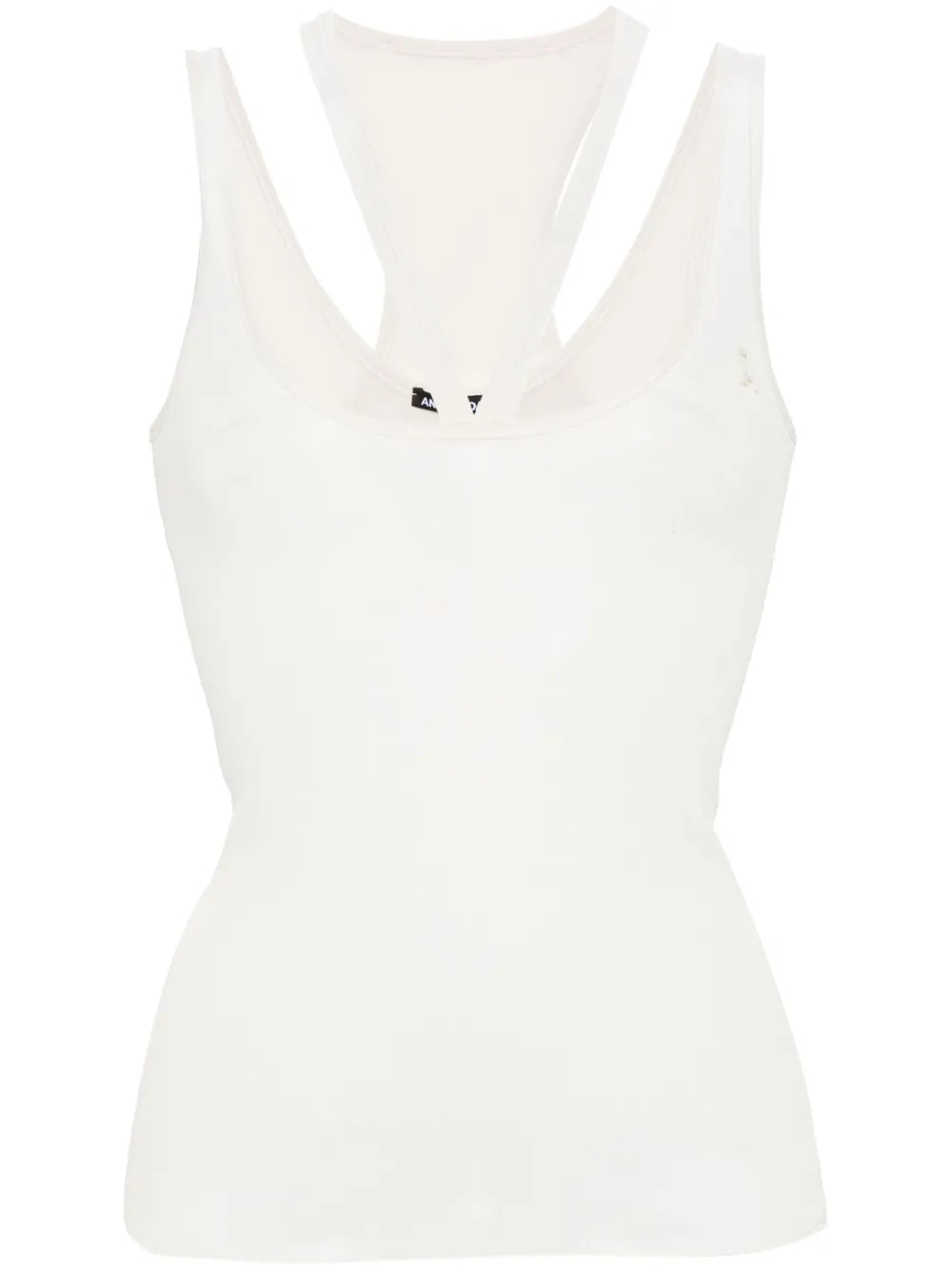 Fine-Ribbed Cut-Out Tank Top