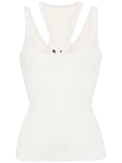 Fine-Ribbed Cut-Out Tank Top