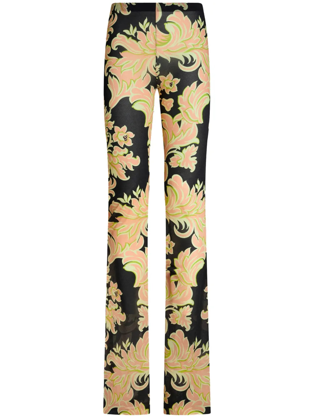 Floral-Print High-Waisted Trousers