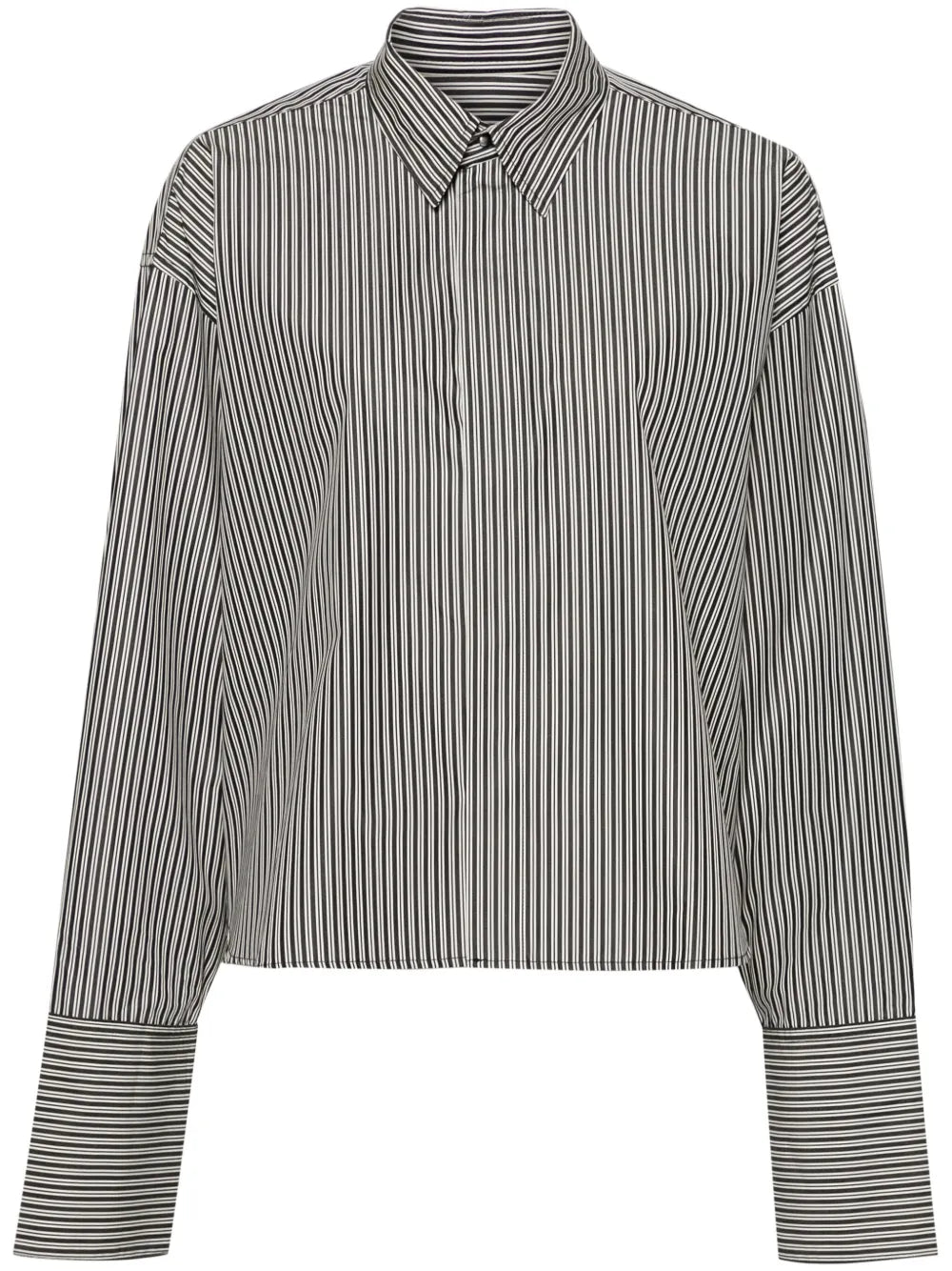 Striped Cropped Cotton Shirt