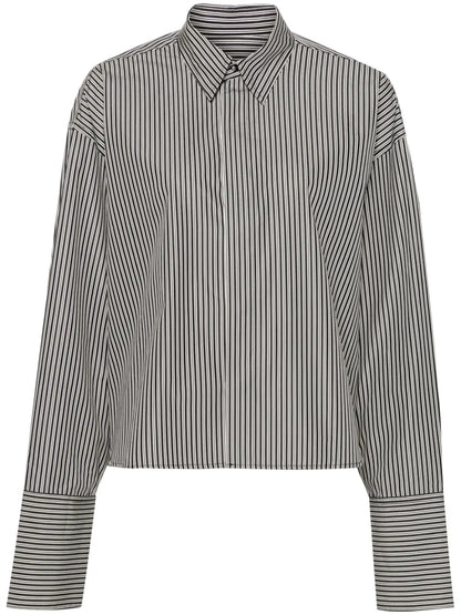 Striped Cropped Cotton Shirt