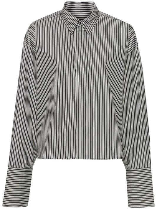 Striped Cropped Cotton Shirt