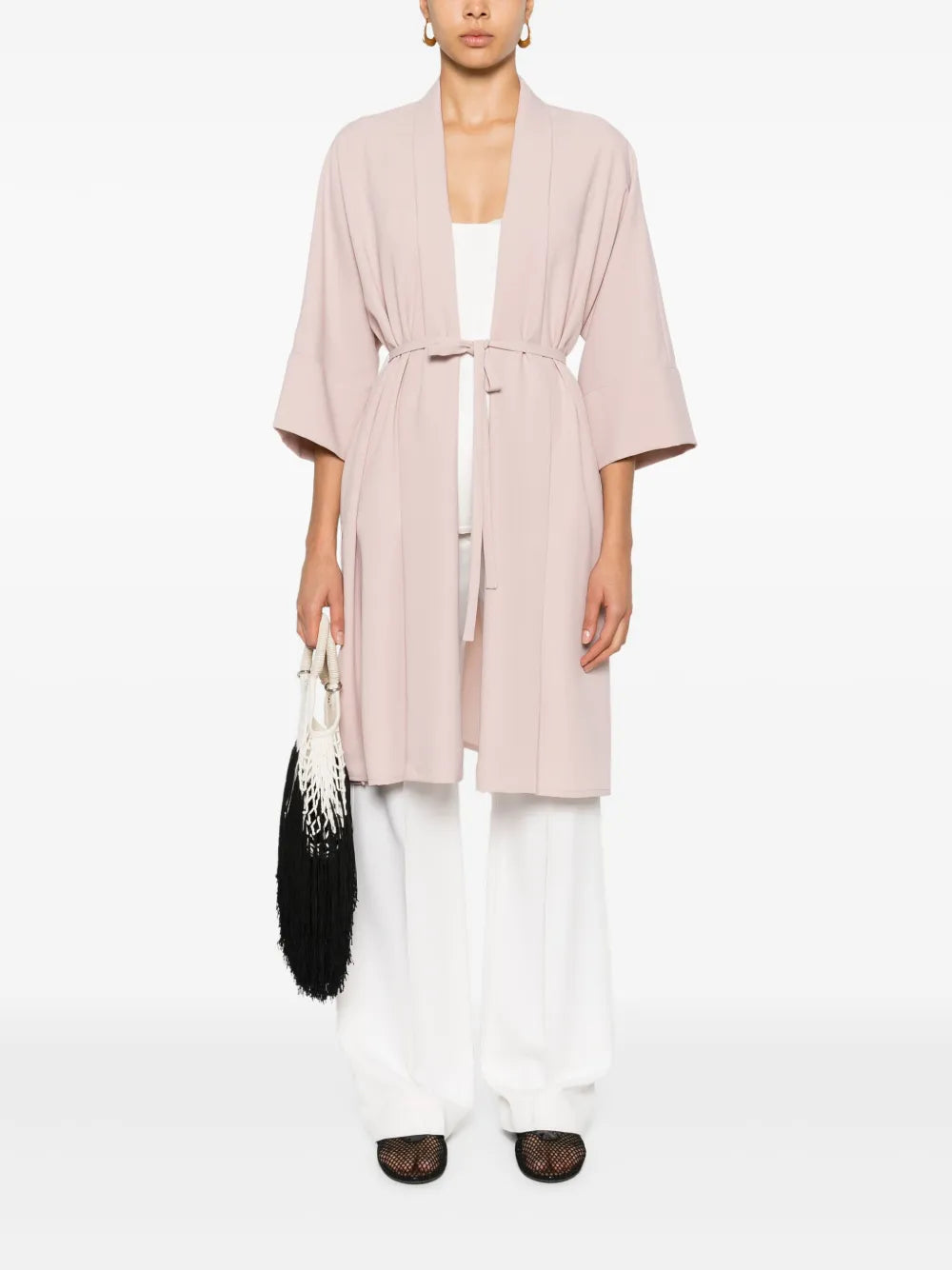 Crepe Belted Coat