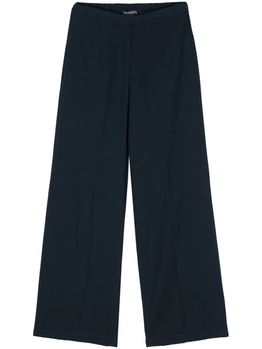 Wide-Leg Crepe Trousers