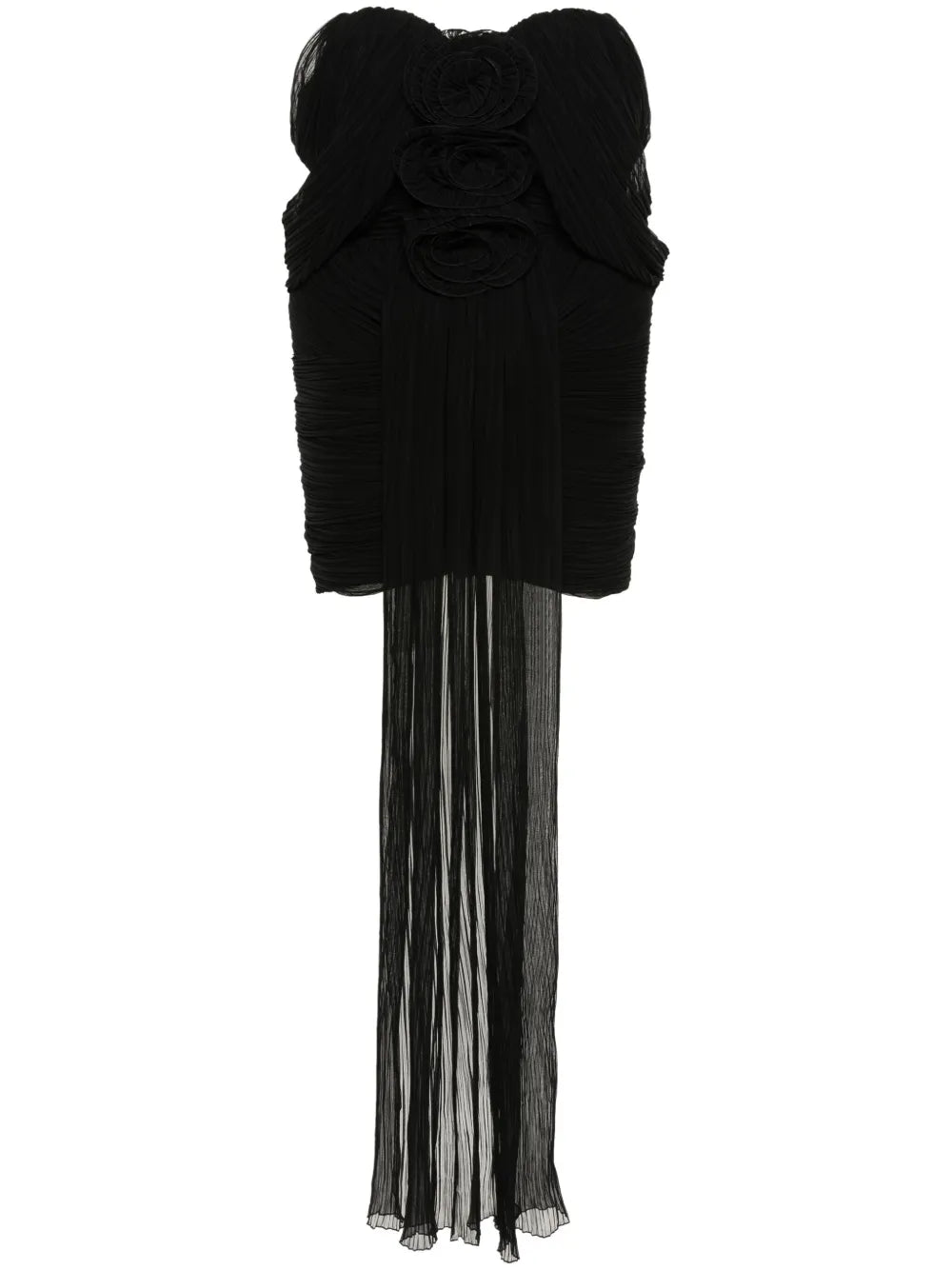 Off-Shoulder Plissé Mini Dress