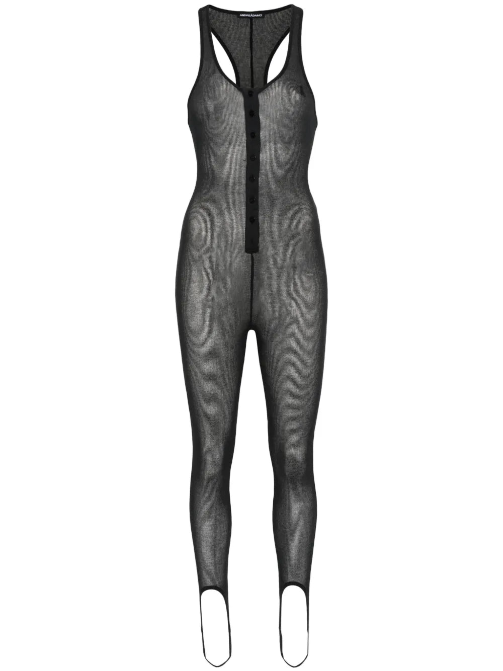 Fine-Ribbed Semi-Sheer Jumpsuit