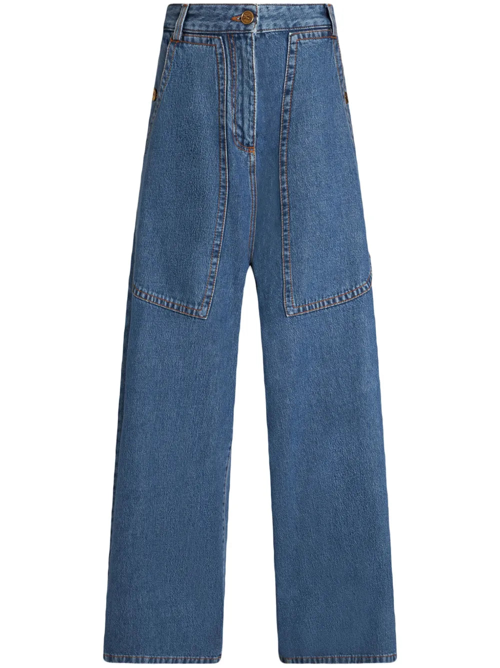 Pegaso-Embroidery Wide-Leg Jeans