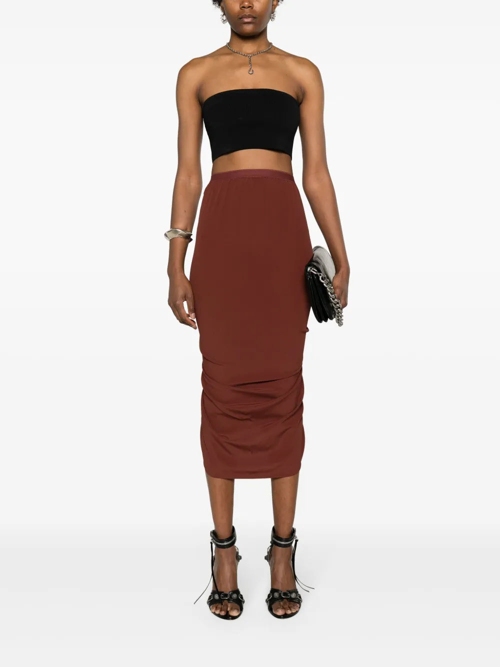 Shrimp Draped Midi Skirt
