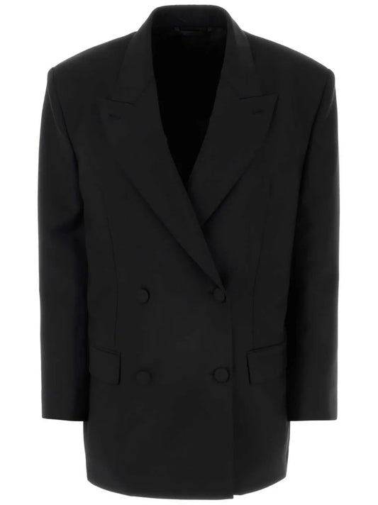 Double-Breasted Wool-Blend Blazer