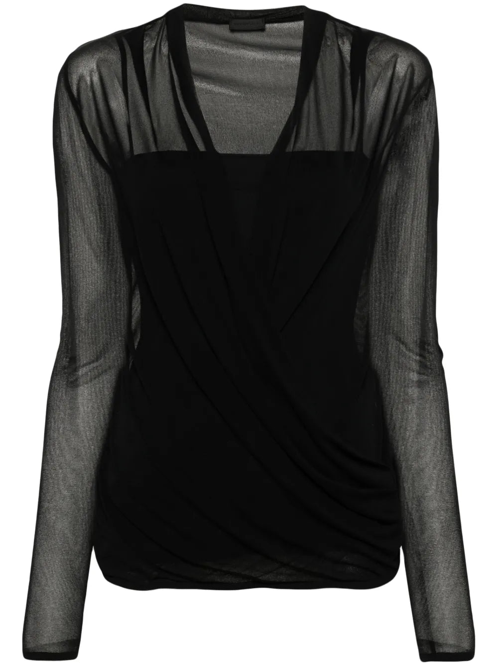 Mesh Wrap Blouse