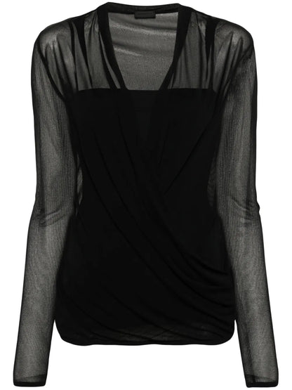 Mesh Wrap Blouse