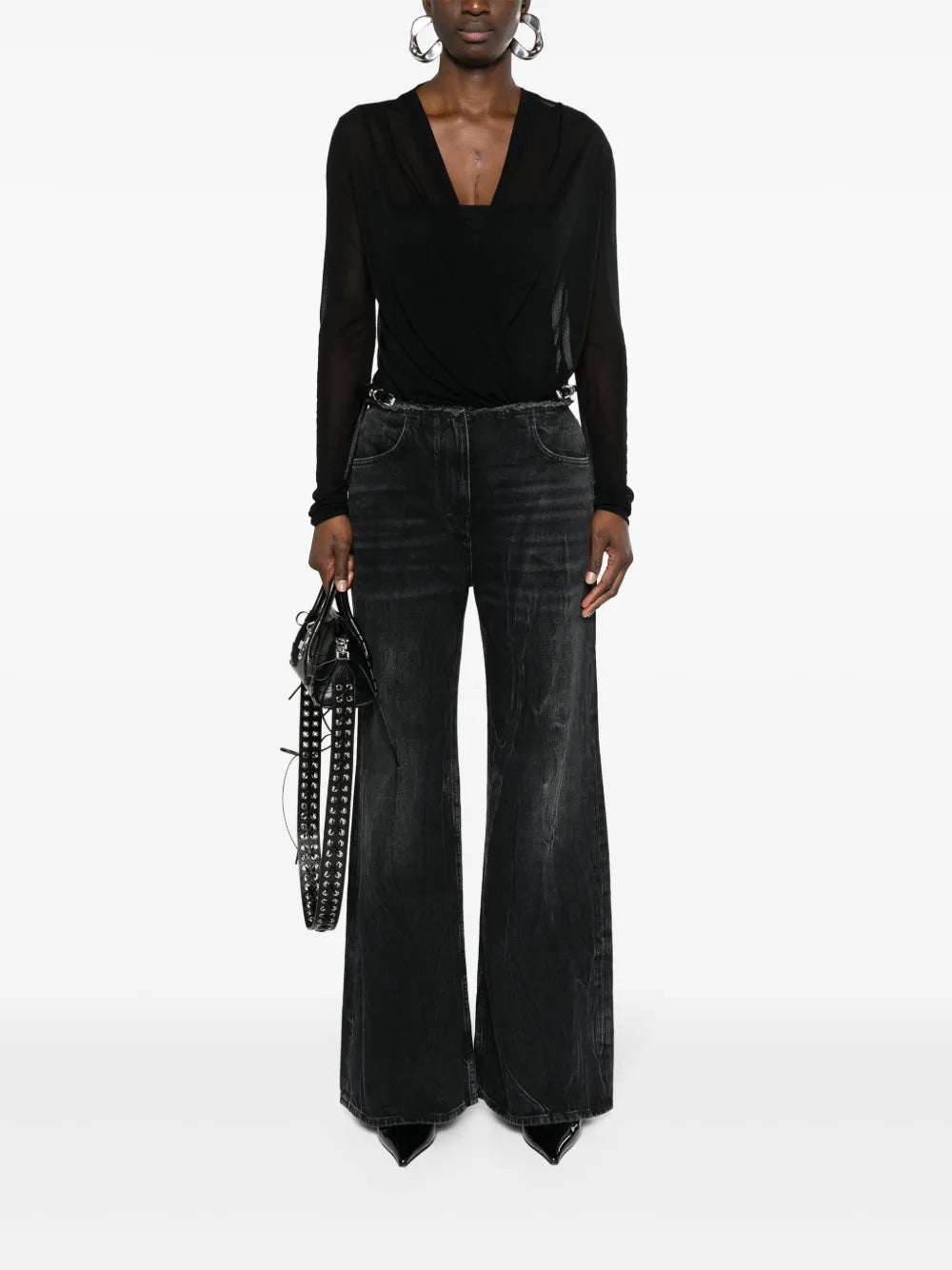 Mesh Wrap Blouse