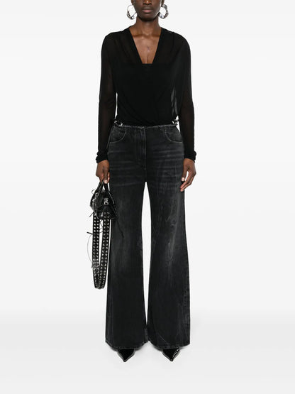 Mesh Wrap Blouse