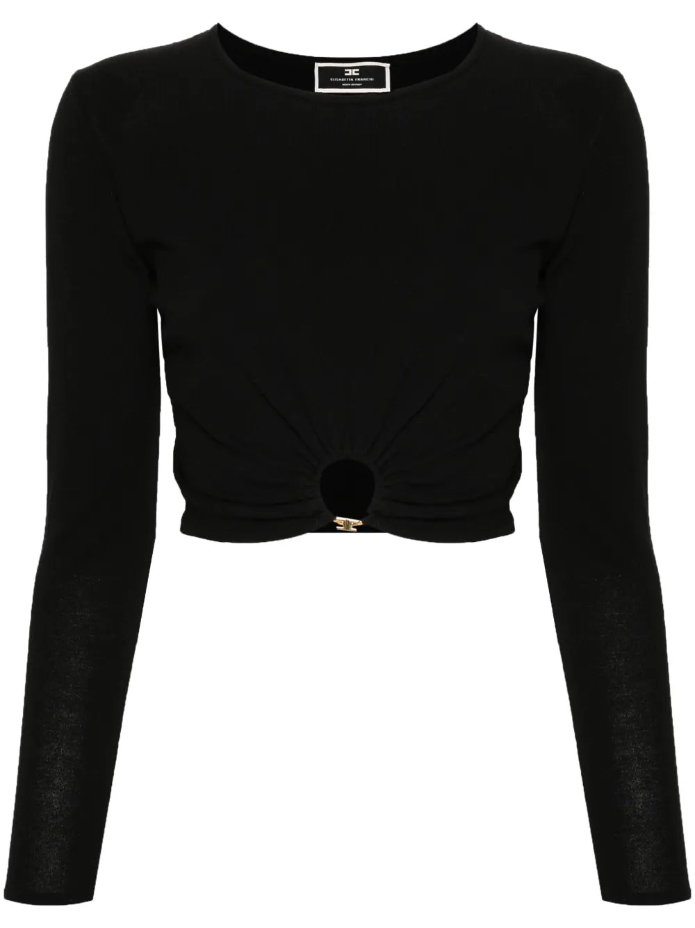 Ring-Embellished Cropped Jumper