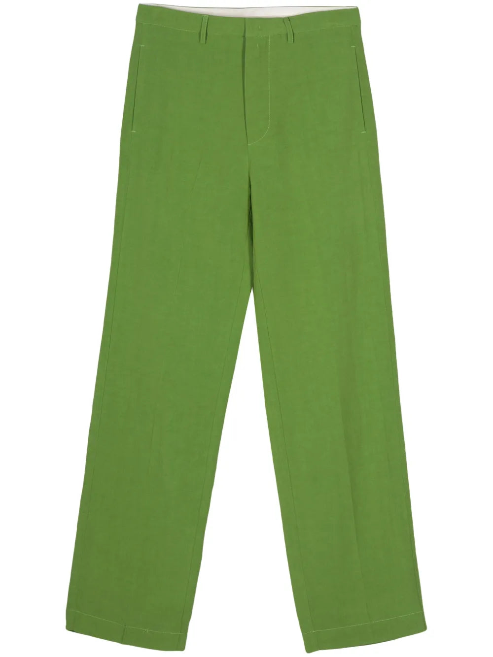 Pressed-Crease Straight-Leg Trousers