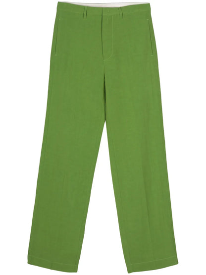 Pressed-Crease Straight-Leg Trousers